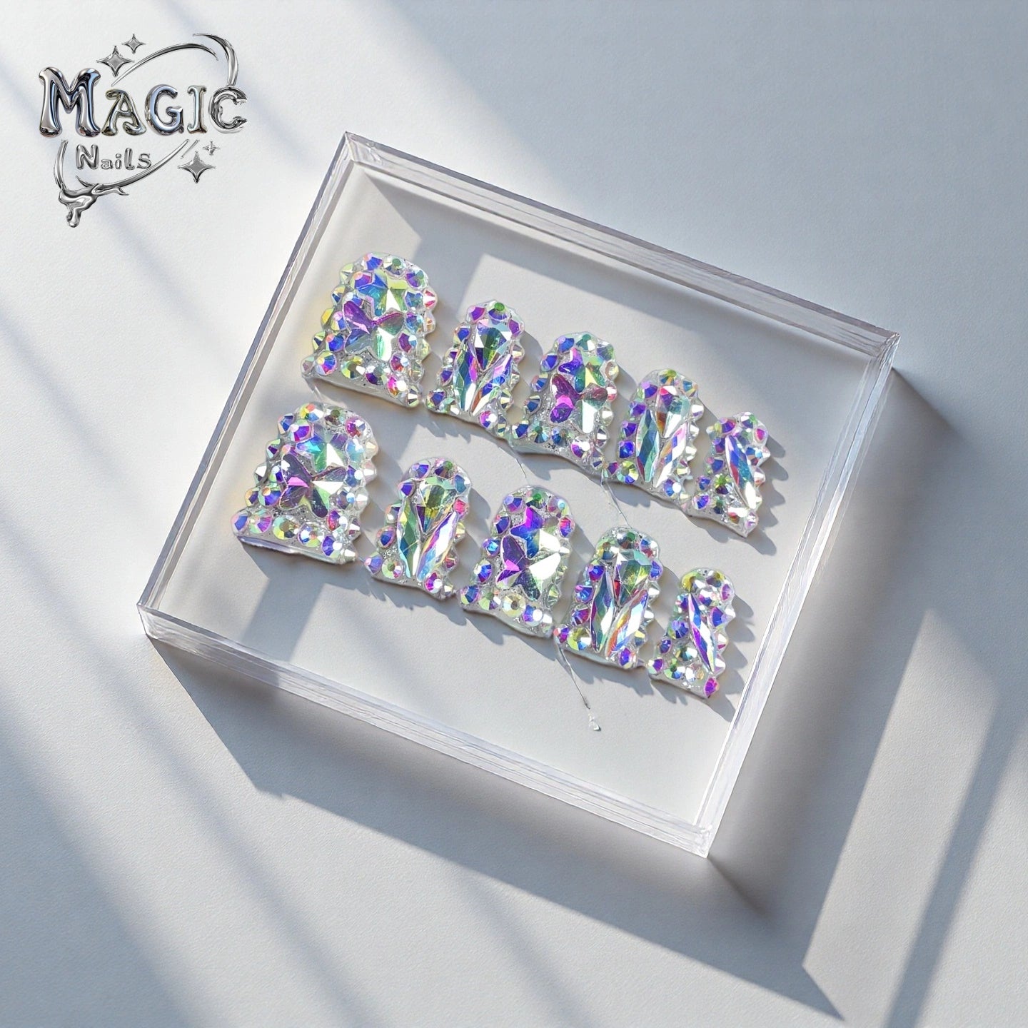 Party Queen-Magic Nails handmade acrylic Short duck nail shape press on nails