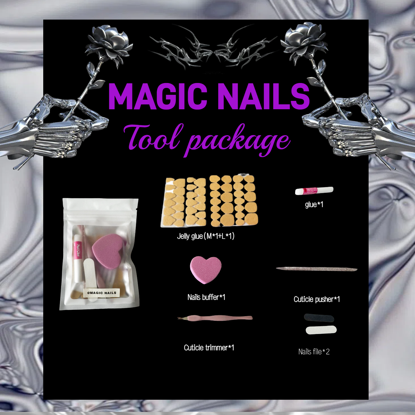 Golden Cherry-Magic Nails handmade acrylic Short duck nail shape press on nails
